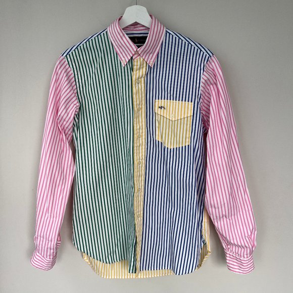Ralph Lauren Men's shirt rainbow multicolor stripe size S classic fit - Picture 1 of 3